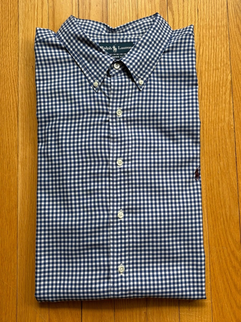 Polo Ralph Lauren Mens Long Sleeve Dress Shirt Classic 2XLT Blue White Checks
